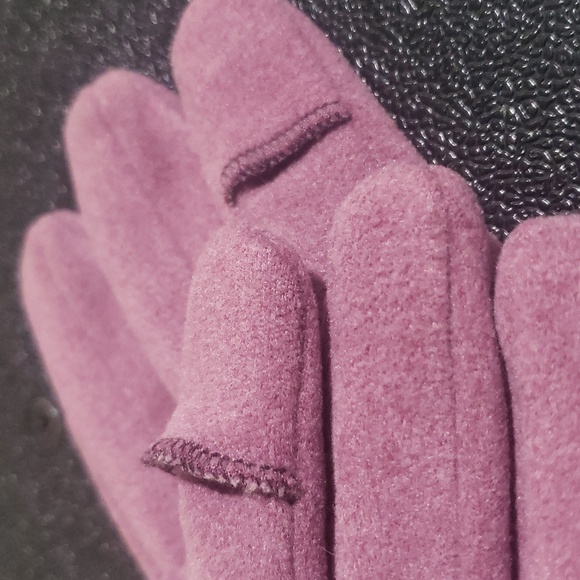 WARM WINTER DRIVING GLOVES PURPLE FAUX FUR TRIMMED TOUCH SCREEN 2 FINGERS - Picture 6 of 6